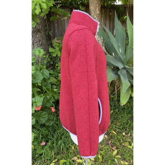 LL Bean Heathered Red 1/4 Snap Sweater Fleece Pullover Size Large MSRP $89 - Picture 4 of 10